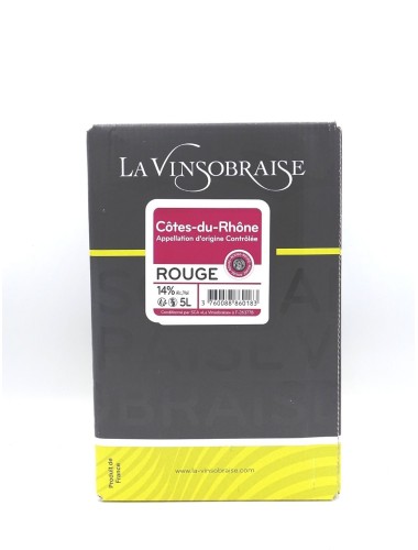 Image Bag In Box de 5L Côtes du Rhône Rouge, La Vigne Blanche